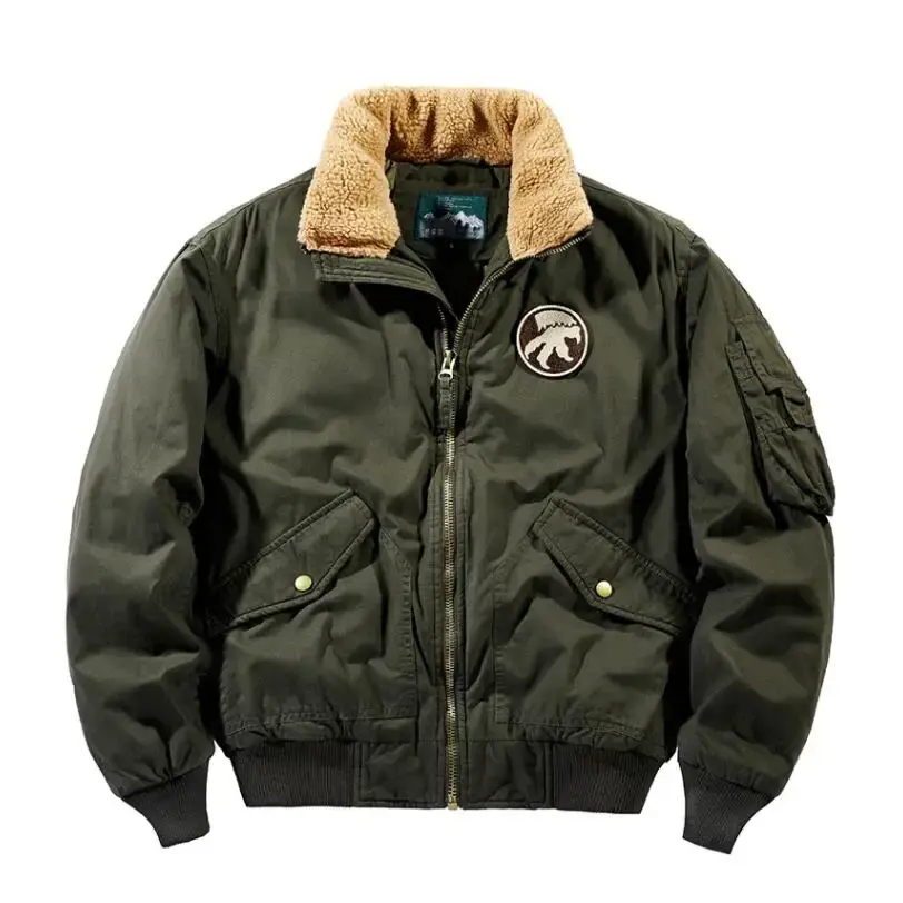 Men Winter Bomber Jackets Multi-pocket Tooling Coats Down Jackets High Quality Male Loose Warm Parkas Outwear Casual Winter Coat