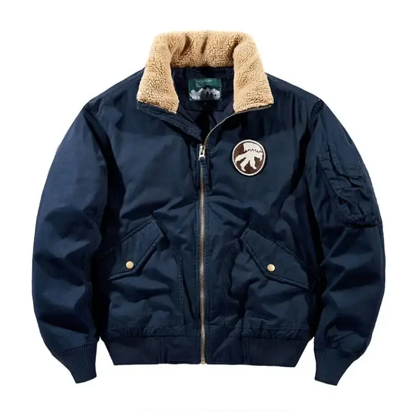 Men Winter Bomber Jackets Multi-pocket Tooling Coats Down Jackets High Quality Male Loose Warm Parkas Outwear Casual Winter Coat