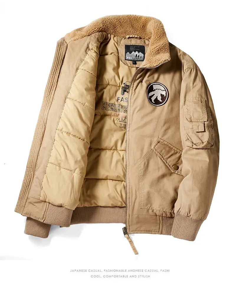 Men Winter Bomber Jackets Multi-pocket Tooling Coats Down Jackets High Quality Male Loose Warm Parkas Outwear Casual Winter Coat