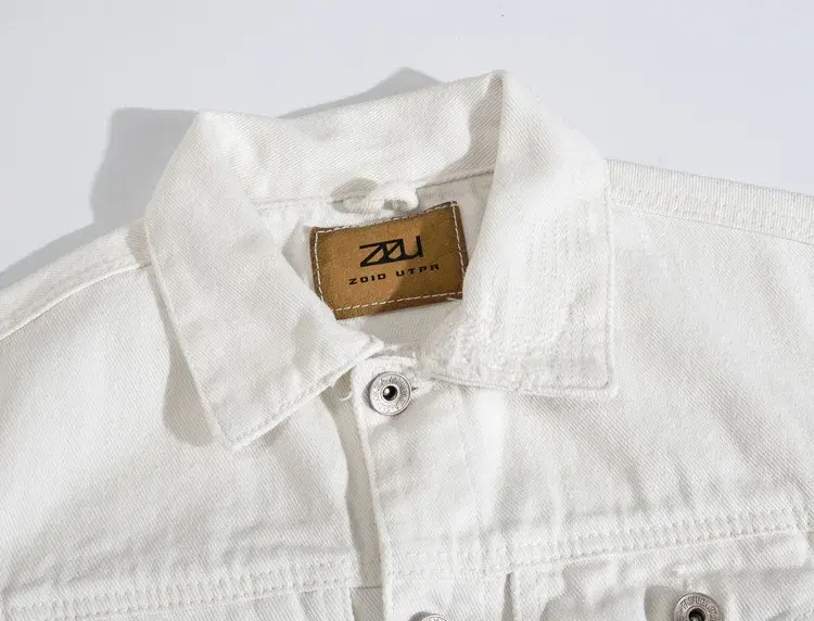 Men White Denim Jackets Holes Jeans Coats New Spring Autumn Solid Denim Coats Male Cotton Casual Fit Jeans Jackets Size 4XL