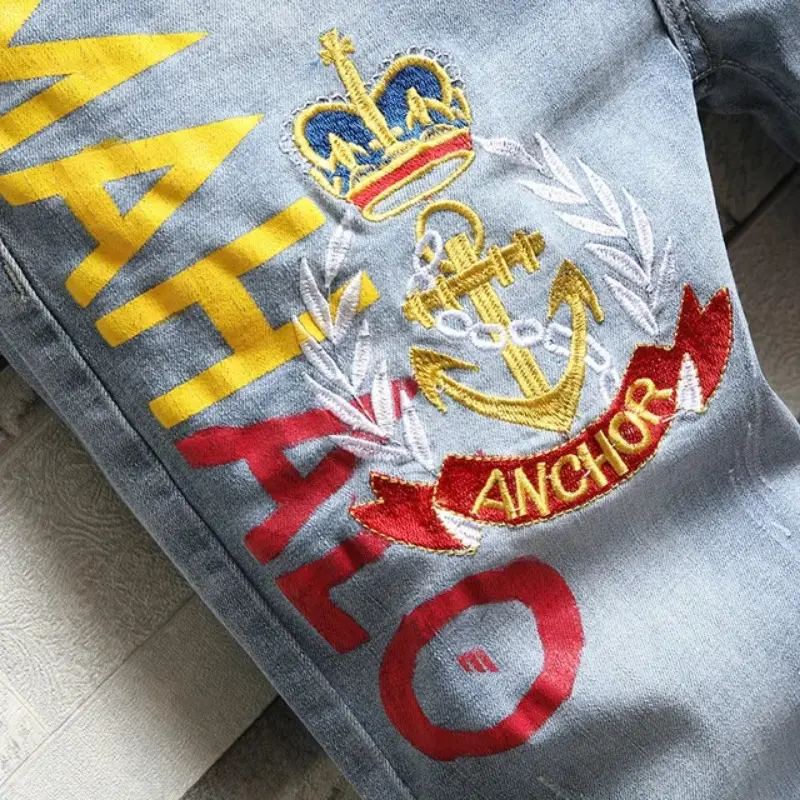 Men Light Blue Jeans Shorts Good Quality Men Holes Denim Shorts New Summer Men Slim Fit Casual Jeans Thin Knee Length Jeans 38
