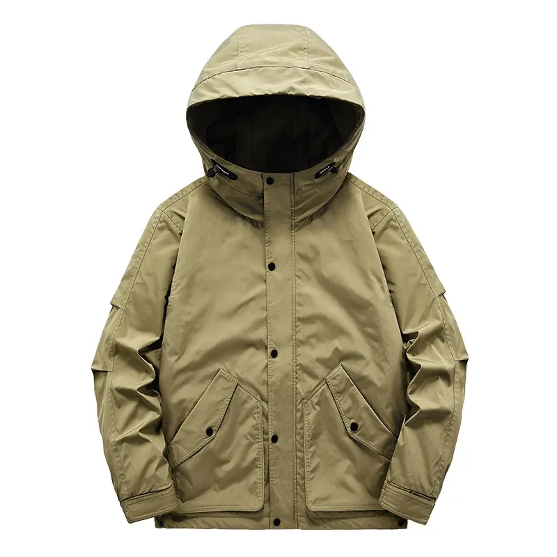 New Winter Men Hooded Multiple Pockets Cargo Down Jackets High Quality Male Fleece Warm Winter Loose Coats Casual Parkas Size 5X