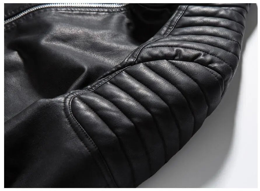 Men Slim Leather Jackets And Coats New Fashion Spring Autumn PU Leather Coats Male Solid Casual Thin Leather Coats Size 4XL