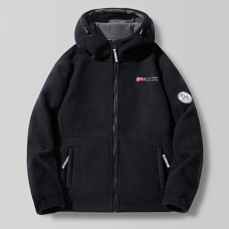 New Winter Men Hooded Polar Fleece Jackets Warm Coats High Quality Men Outdoors Winter Coats Fashion Loose Down Jackets Size 3XL