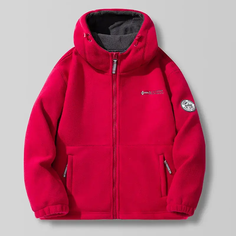 New Winter Men Hooded Polar Fleece Jackets Warm Coats High Quality Men Outdoors Winter Coats Fashion Loose Down Jackets Size 3XL