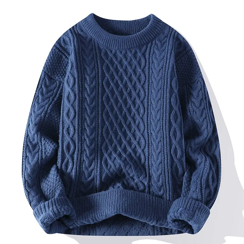 New Autumn Winter Men Knitted Sweaters O-Neck Pullovers Outwear Casual Sweaters High Quality Male Loose Pullovers Clothing 3XL
