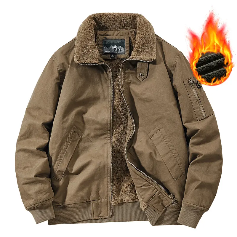 New Winter Men Outdoor Aviator Jackets Fleece Down Jackets Warm Parkas High Quality Male Multi pockets Tooling Jackets Parkas 5X
