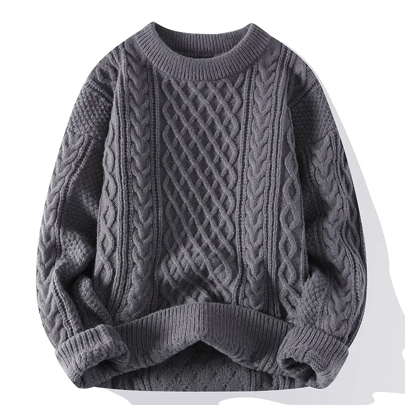 New Autumn Winter Men Knitted Sweaters O-Neck Pullovers Outwear Casual Sweaters High Quality Male Loose Pullovers Clothing 3XL
