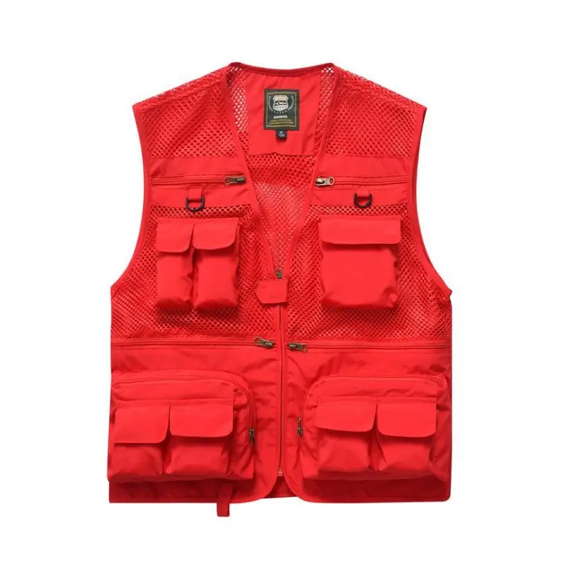 Men Outdoor Large Pockets Multifunctional Cargo Vests New Summer Male Thin Mesh Breathable Waistcoats Fishing Sleeveless Vests 6