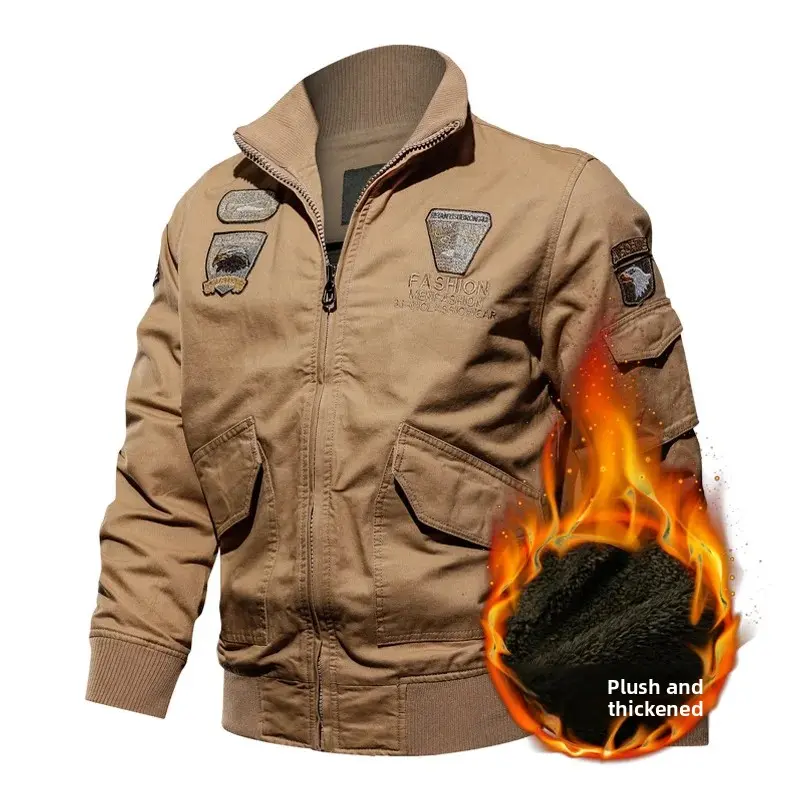 New Winter Men Bomber Jackets Male Air Force Jaquetas Safari Style Multi Pockets Tooling Jackets Quality Man Cotton Cargo Coats