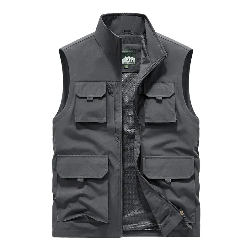 Men Outdoor Cargo Vests Multi Pockets Photography Multifunctional Sleeveless Jackets Male Thin Mesh Breathable Casual Waistcoats