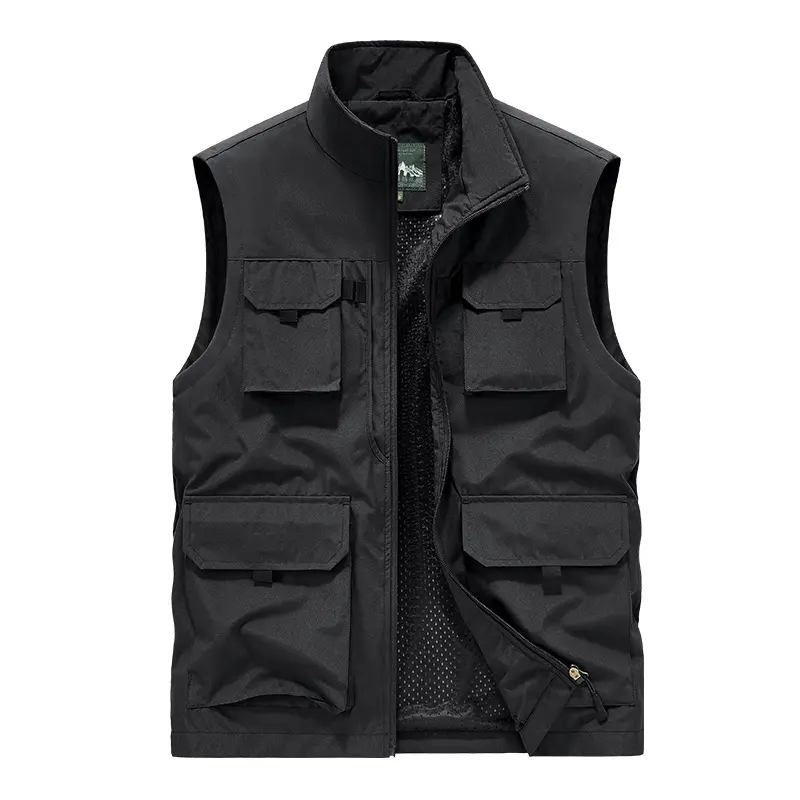 Men Outdoor Cargo Vests Multi Pockets Photography Multifunctional Sleeveless Jackets Male Thin Mesh Breathable Casual Waistcoats