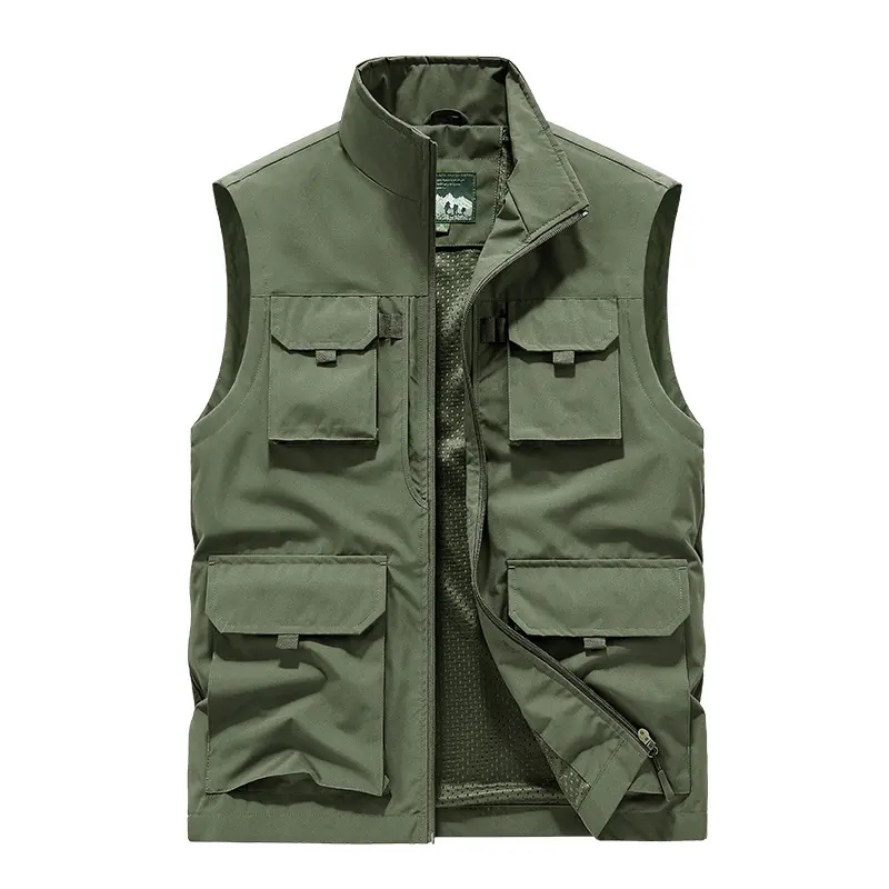 Men Outdoor Cargo Vests Multi Pockets Photography Multifunctional Sleeveless Jackets Male Thin Mesh Breathable Casual Waistcoats
