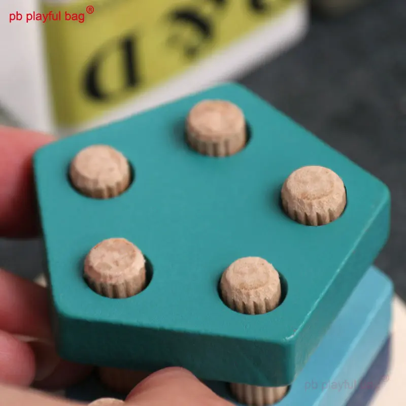 Wooden Caterpillar Montessori Toy Wooden Building Blocks Early Learning Educational Shape Matching Kids Puzzle Toys UG301