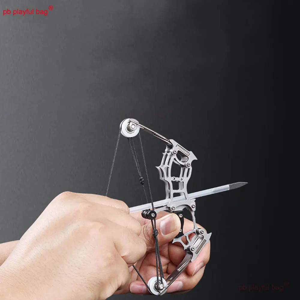 Outdoor Mini Composite Pulley Bow Small Shooting Bow Metal Release Pressure Kids Toy Archery Practice Christmas Gift QG478