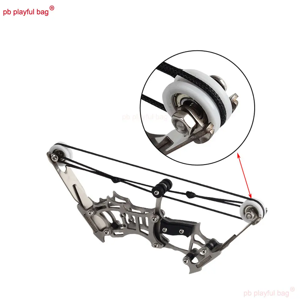 Outdoor Mini Composite Pulley Bow Small Shooting Bow Metal Release Pressure Kids Toy Archery Practice Christmas Gift QG478