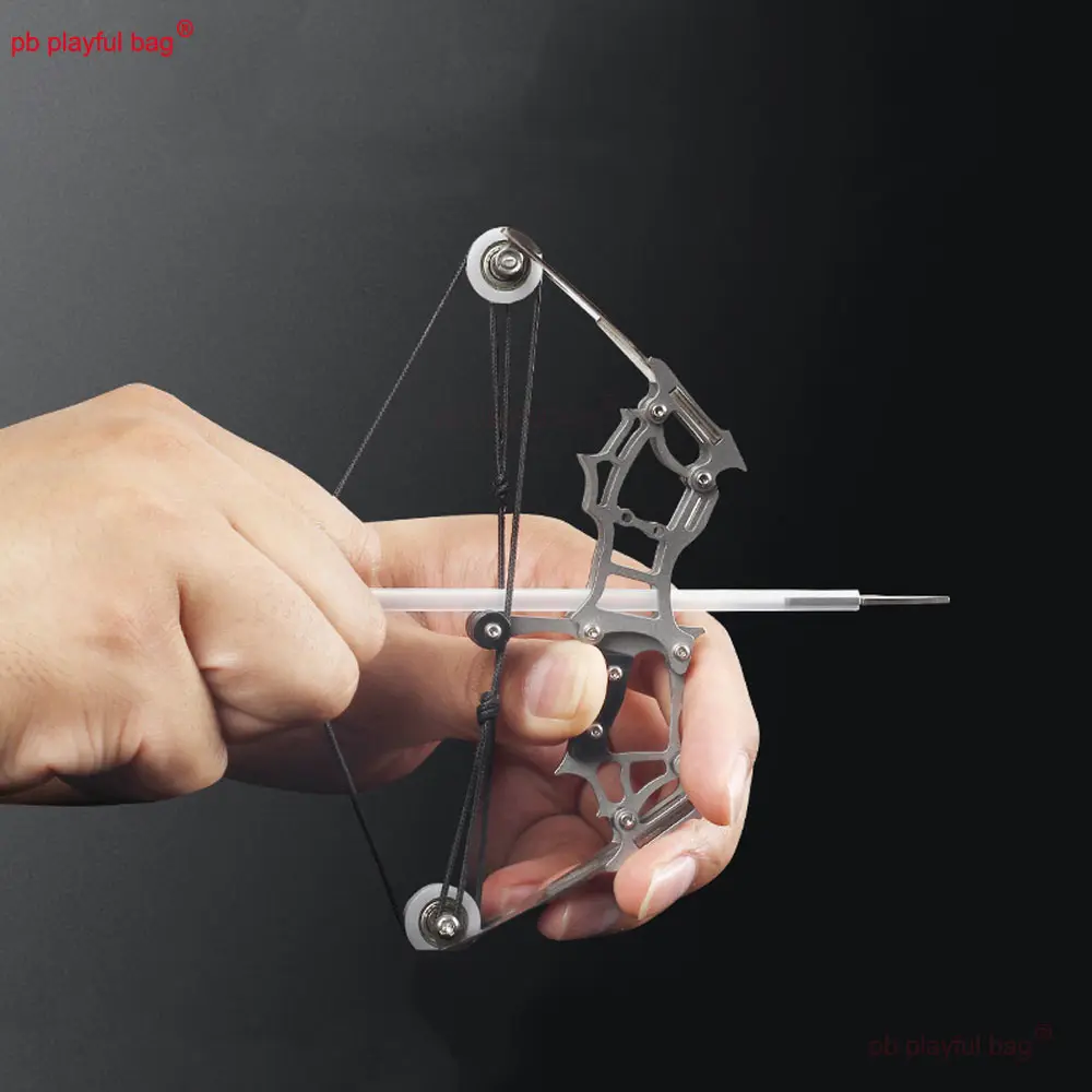 Outdoor Mini Composite Pulley Bow Small Shooting Bow Metal Release Pressure Kids Toy Archery Practice Christmas Gift QG478