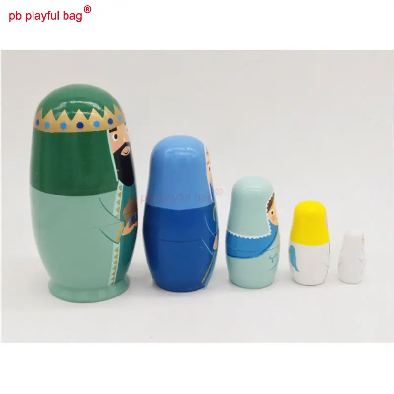 Five layers Russian Dolls Wooden DIY Kids Toy Set Exquisite Crafts Russian Nesting Doll Christmas Gift Home Decorations HG42