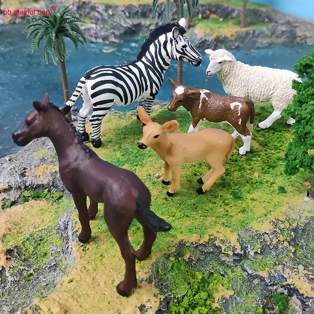 Puzzle Simulation Forest Animals Zebra Sheep Cow Model Static Ornament Children's Toys Gift Office Desk Decoration HG352
