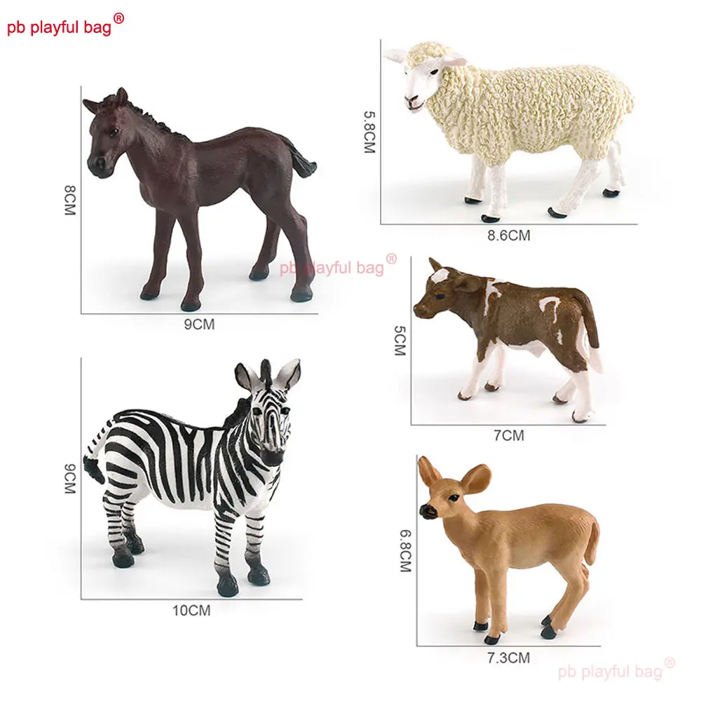 Puzzle Simulation Forest Animals Zebra Sheep Cow Model Static Ornament Children's Toys Gift Office Desk Decoration HG352