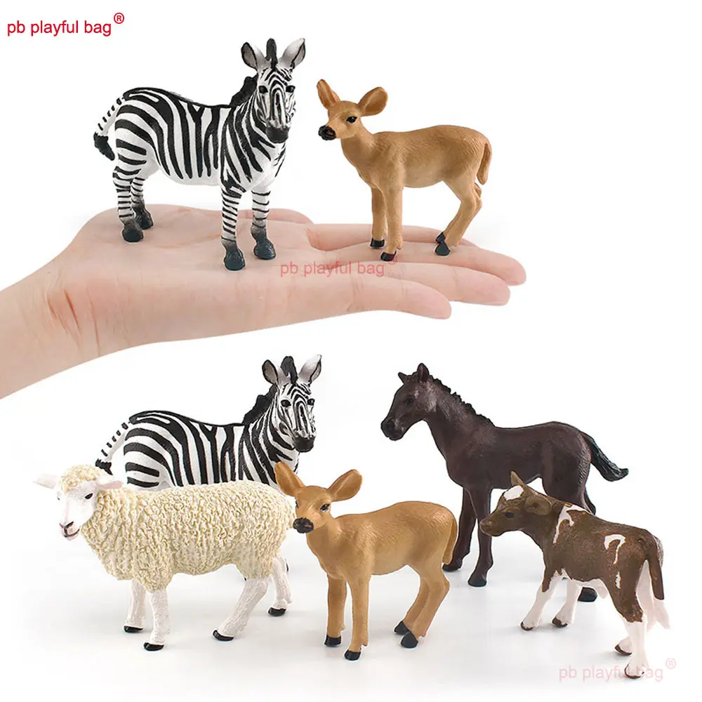 Puzzle Simulation Forest Animals Zebra Sheep Cow Model Static Ornament Children's Toys Gift Office Desk Decoration HG352