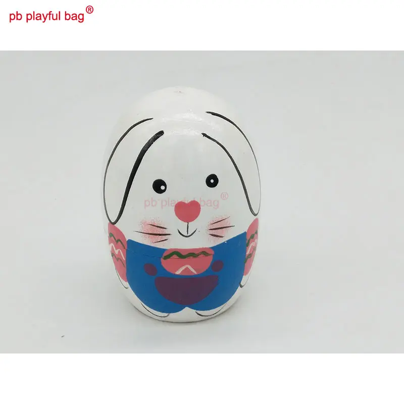 Five Layer Egg Shaped Rabbit Animal Russian Dolls Wooden Toy Set Crafts Decorations Kids Gift Russian Nesting Doll HG55