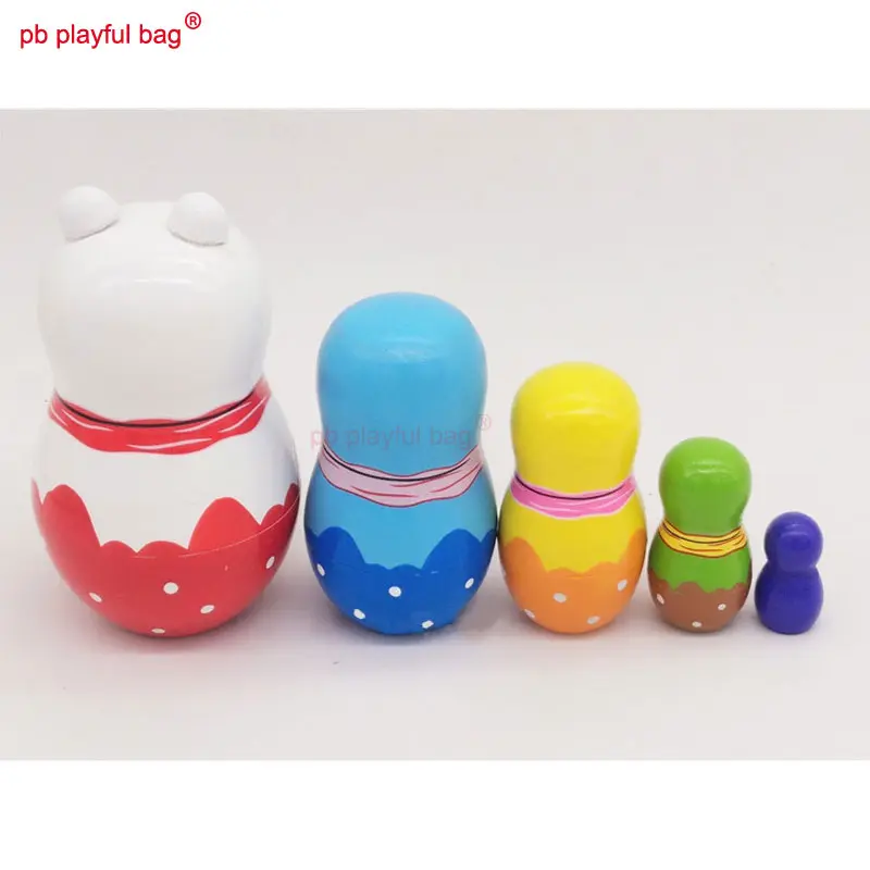 Five story Russian Dolls Wooden DIY toy Set Lovely Exquisite Crafts Decorations Children's Day Gift Russian Nesting Doll HG43