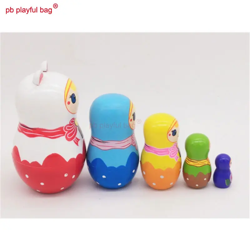 Five story Russian Dolls Wooden DIY toy Set Lovely Exquisite Crafts Decorations Children's Day Gift Russian Nesting Doll HG43