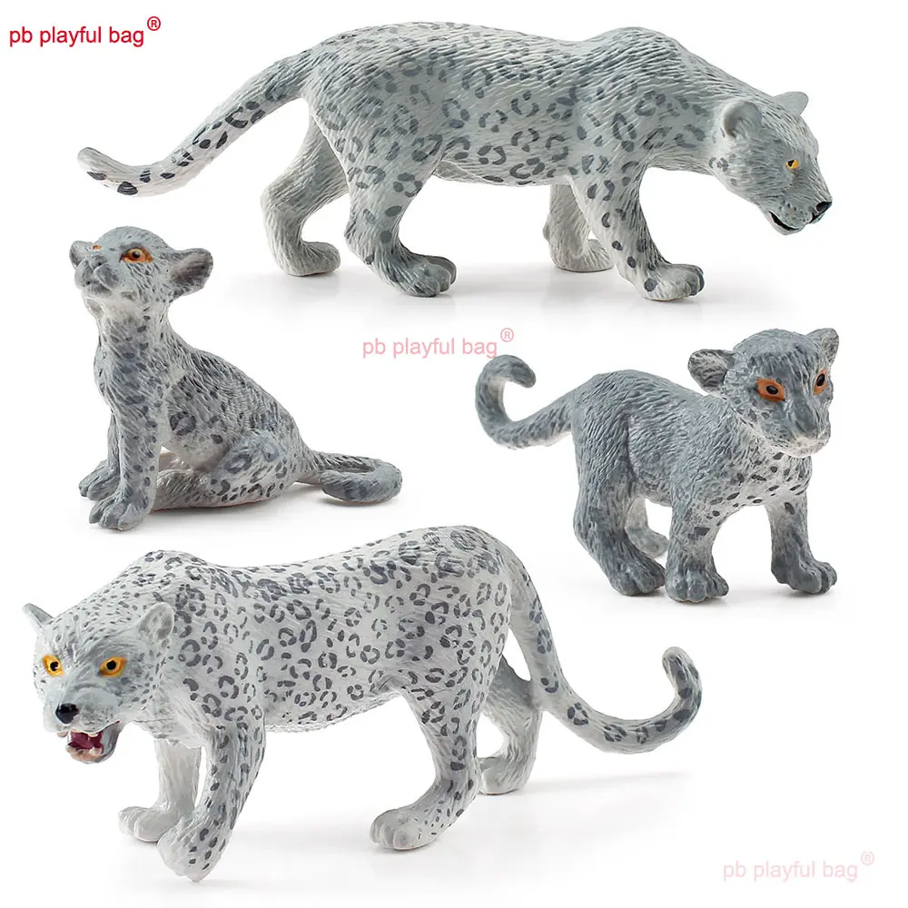 Forest Wild Animal Snow Leopard Model Animals Figures Collection Toys Static Simulation Desktop Decorative Kids Gifts HG382