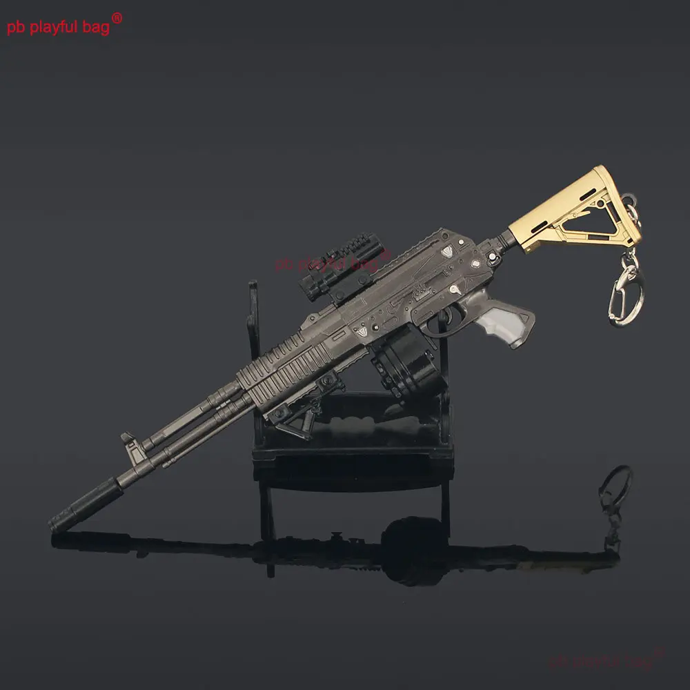 22cm AEK Rifle Model Metal Toy Gun Action Figure CS Game Weapon Alloy Keychain Pendant Christmas Gift Kids Toy Crafts ZG390
