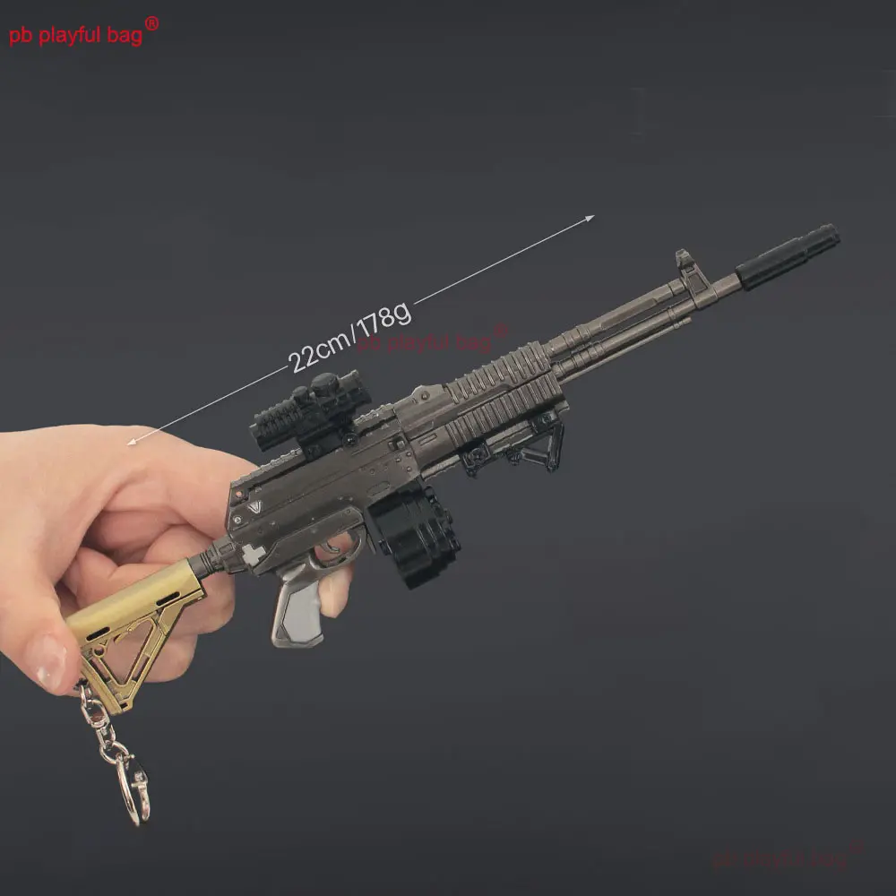 22cm AEK Rifle Model Metal Toy Gun Action Figure CS Game Weapon Alloy Keychain Pendant Christmas Gift Kids Toy Crafts ZG390