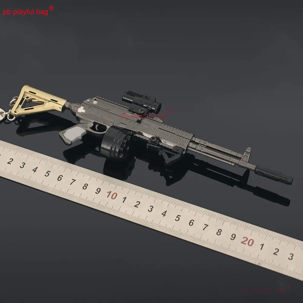 22cm AEK Rifle Model Metal Toy Gun Action Figure CS Game Weapon Alloy Keychain Pendant Christmas Gift Kids Toy Crafts ZG390