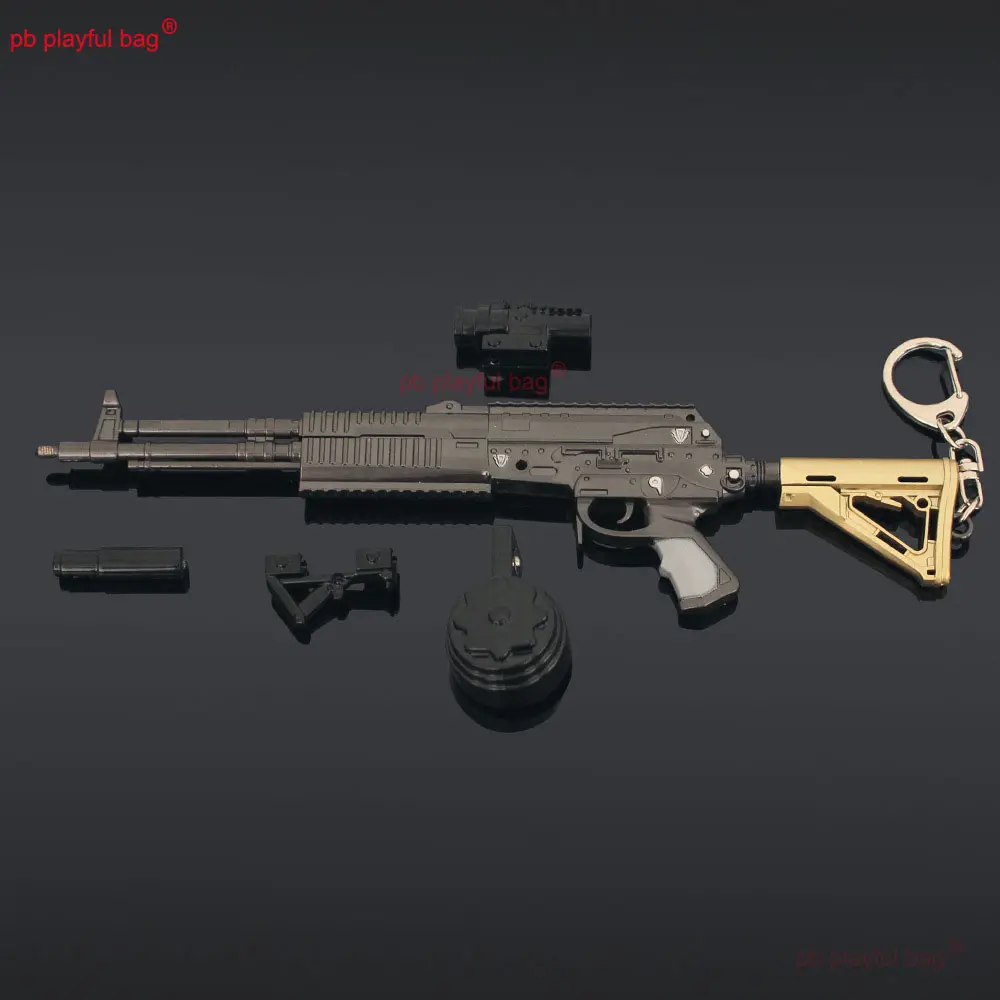 22cm AEK Rifle Model Metal Toy Gun Action Figure CS Game Weapon Alloy Keychain Pendant Christmas Gift Kids Toy Crafts ZG390