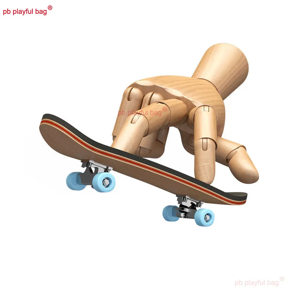 Wooden Finger SkateBoard Wooden Mini Fingerboard Leisure Fingertip DIY Toys Children Christmas Gift Cartoon Leisure Toys ZG331