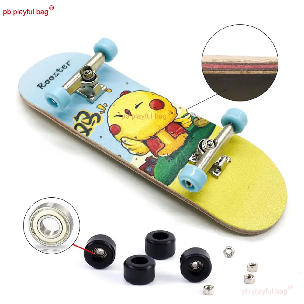 Mini Fingertip Puzzle Toys 12 Zodiac Cartoon Patterns Funny Wooden Finger SkateBoard Novelty Christmas Gifts Kid Toys ZG336