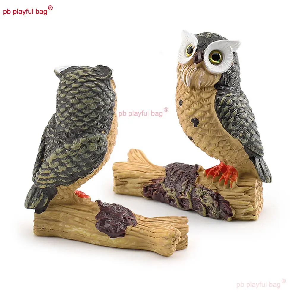 Fun Cartoon Mini Simulation Birds Action Figure Owl Resin Model Decorative Ornaments Children's Toys Christmas Gifts HG353
