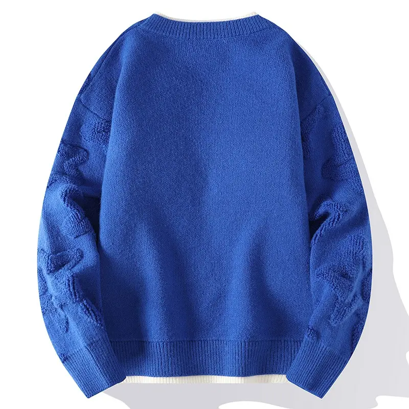 New Fashion Men Winter Knitted Sweaters Outwear Casual Sweaters O-Neck Pullovers High Quality Male Loose Pullovers Clothing 4XL