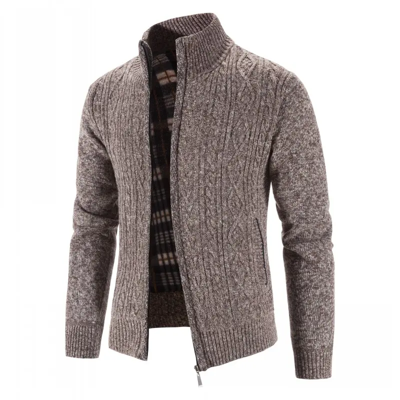 Men Winter Jackets Cardigans Casual Sweatercoats Warm Sweaters Male Stand-up Collar Slim Fit Sweaters Coats Winter Clothes 3XL