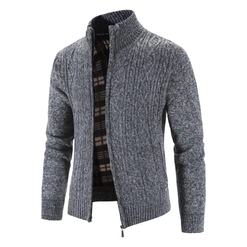 Men Winter Jackets Cardigans Casual Sweatercoats Warm Sweaters Male Stand-up Collar Slim Fit Sweaters Coats Winter Clothes 3XL
