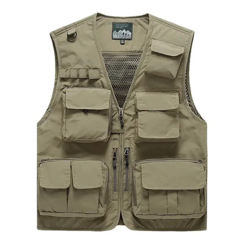 Men Outdoor Waistcoats Climbing Vests Jackets Multi-pocket Fishing Photography  Vests Men Mesh Breathable Vests Coats Size 6XL