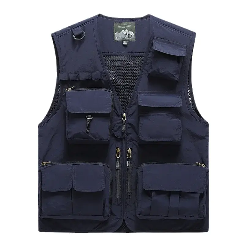 Men Outdoor Waistcoats Climbing Vests Jackets Multi-pocket Fishing Photography  Vests Men Mesh Breathable Vests Coats Size 6XL