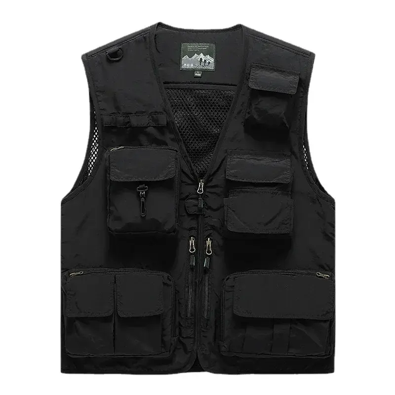 Men Outdoor Waistcoats Climbing Vests Jackets Multi-pocket Fishing Photography  Vests Men Mesh Breathable Vests Coats Size 6XL