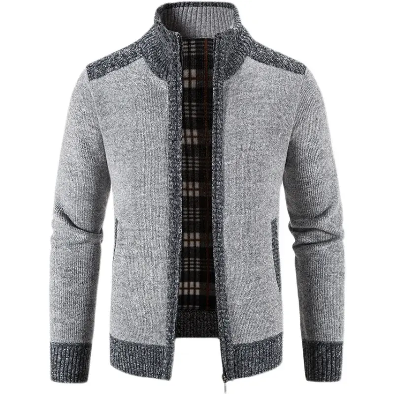 New Men Winter Cardigans Sweaters Casual Sweatercoats Jackets Male Stand-up Collar Outwear Cardigans Slim Fit Sweaters Size 3XL