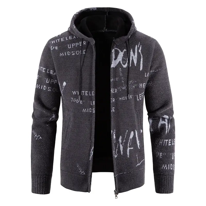 New Winter Men Hooded Sweaters Cardigan Sweatercoats Jackets Thicker Warm Casual Cardigans Hoodies Slim Fit Sweaters Size 3XL