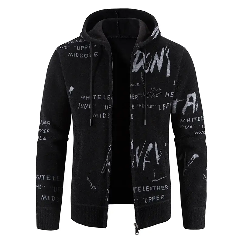 New Winter Men Hooded Sweaters Cardigan Sweatercoats Jackets Thicker Warm Casual Cardigans Hoodies Slim Fit Sweaters Size 3XL