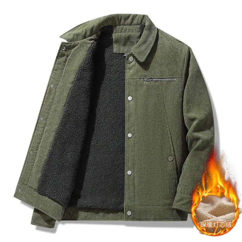New Men Fleece Warm Corduroy Jackets Parkas Winter Coats Male Outwear Casual Winter Coats Good Quality Men Casual Jackets Size 5