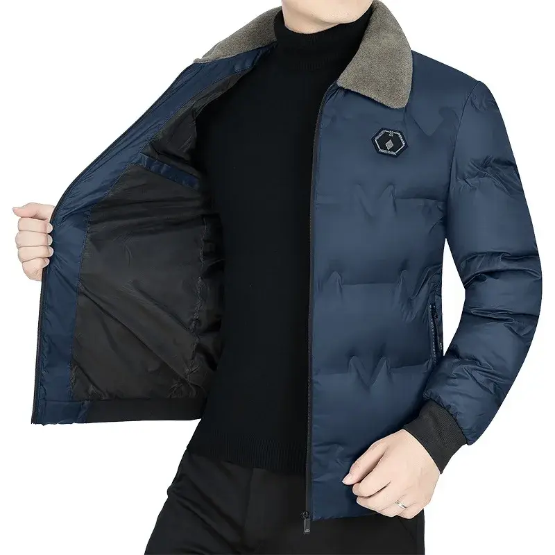 New Winter Men Casual Down Jackets Fur Collar Warm Parkas High Quality Male Outwear Winter Coats Man Slim Fit Down Jackets 4XL