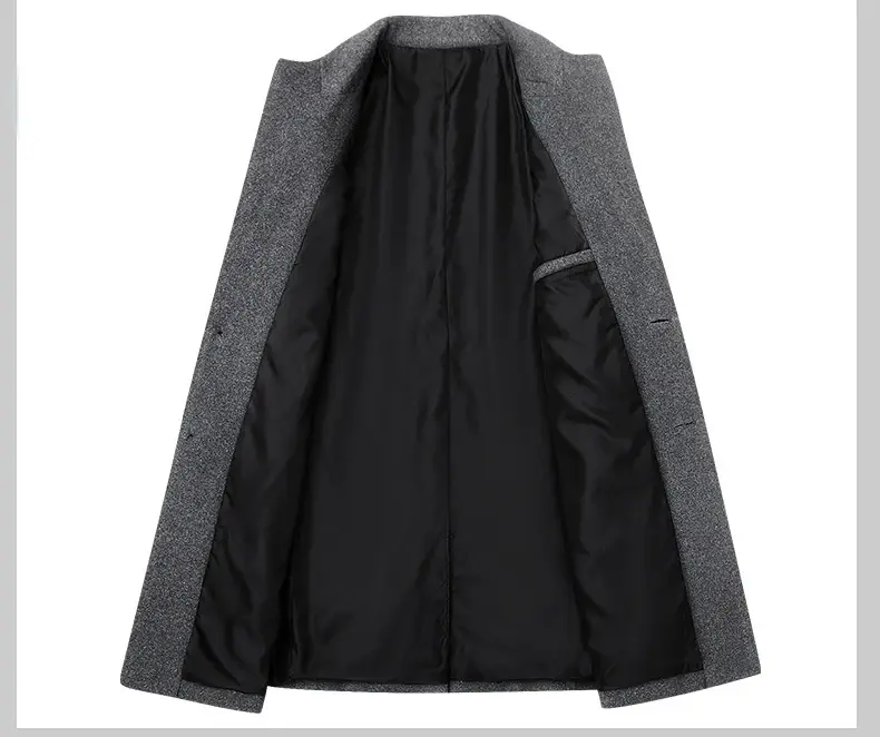 New Winter Men Cashmere Trench Coats Wool Blends Overcoats Business Casual Trench Long Jackets Male Slim Blends Coats Size 4XL