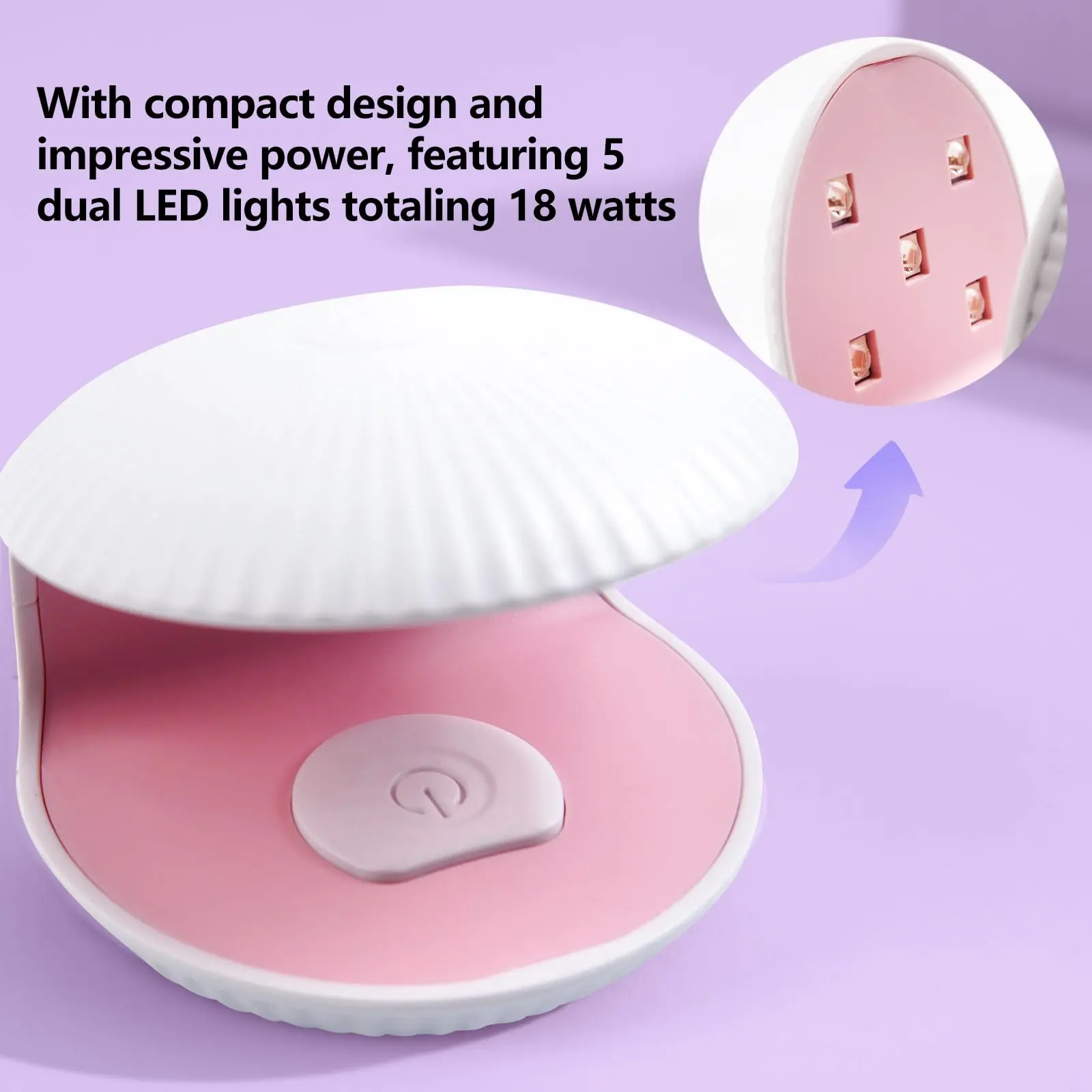 LINMANDA Mini LED Nail Lamp Quick-Dry Gel Nail Lamp 18W for Nail Art Nail Dryer for Fast Curing Portable Nail Cure Light