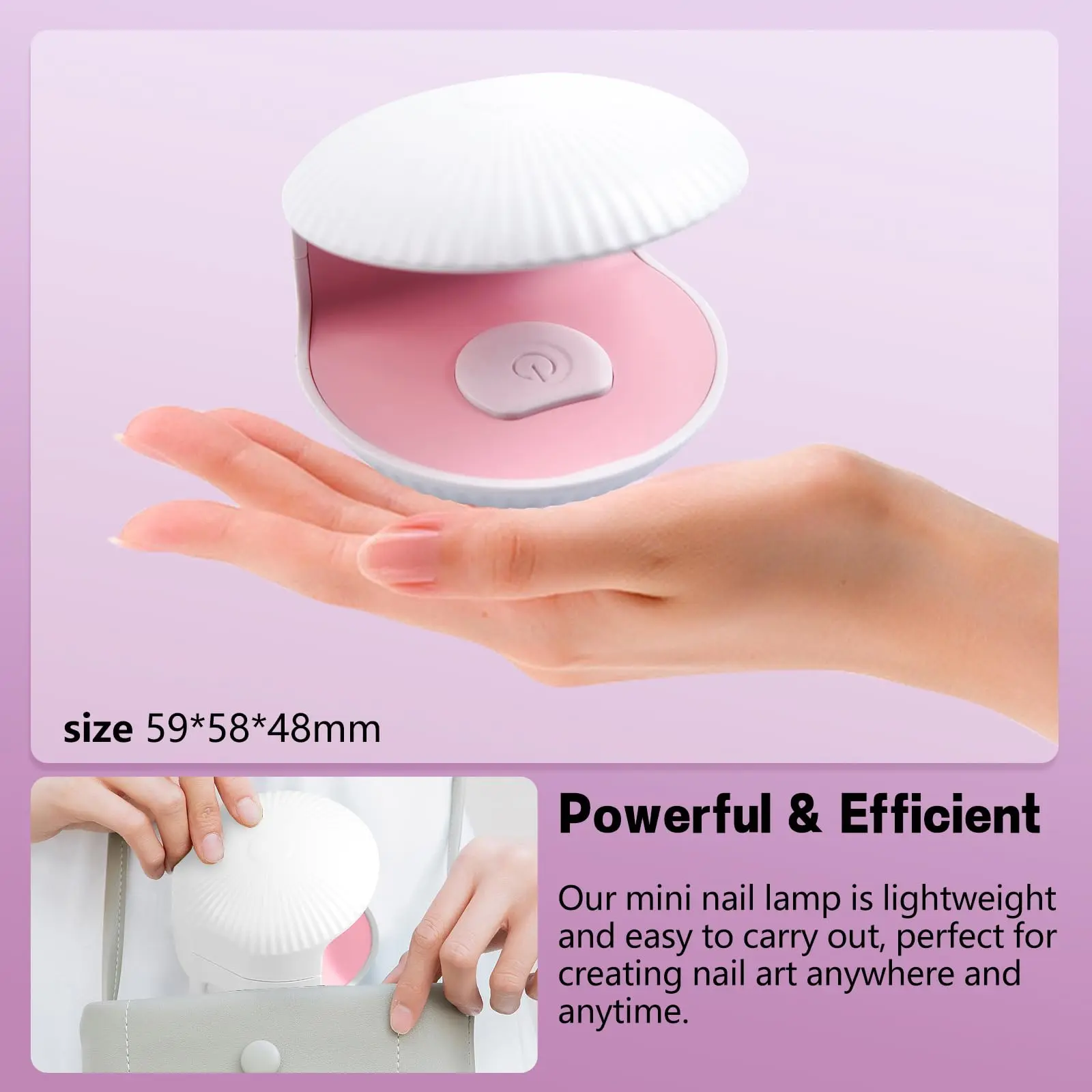 LINMANDA Mini LED Nail Lamp Quick-Dry Gel Nail Lamp 18W for Nail Art Nail Dryer for Fast Curing Portable Nail Cure Light